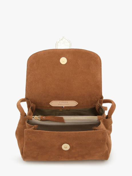 Cross Body Tas S Agnes Rundsleer Met Suède Finish Etrier Bruin agnes EAGV205S ander zicht 5